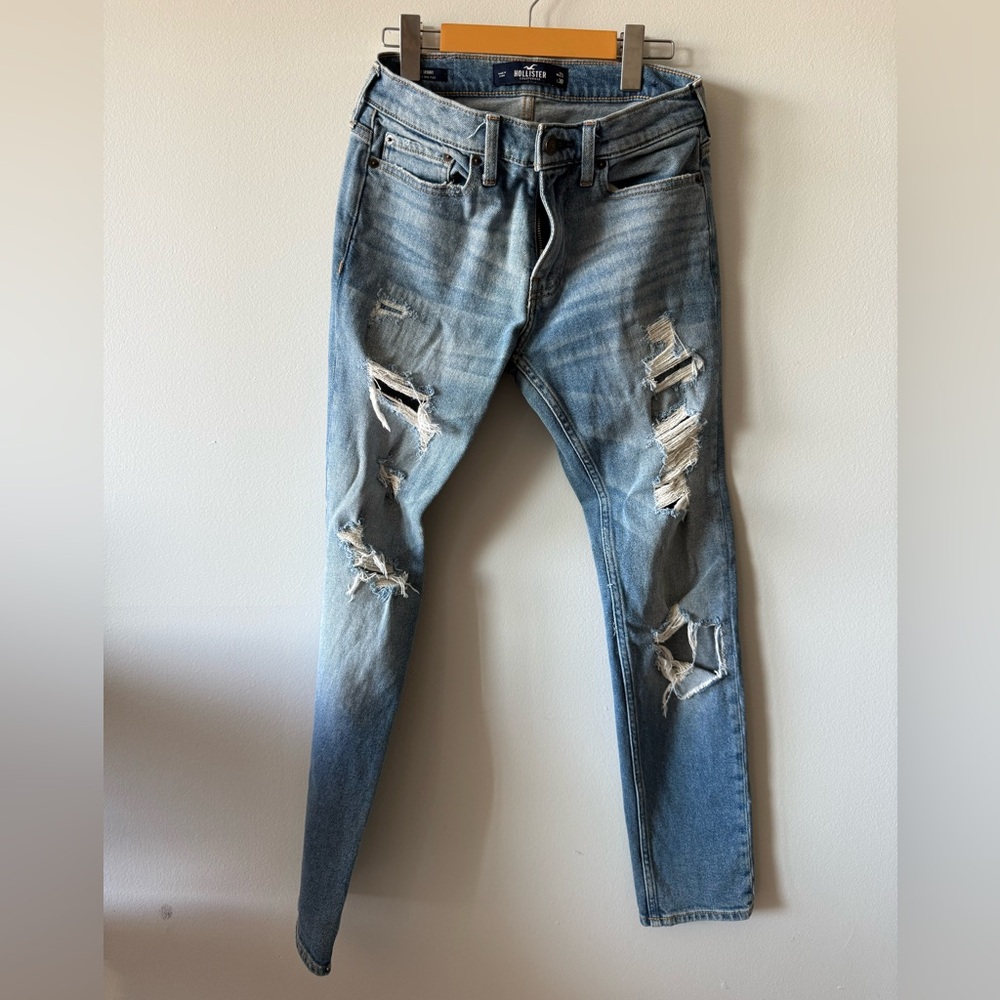 Hollister Light Blue Distressed Skinny Jeans